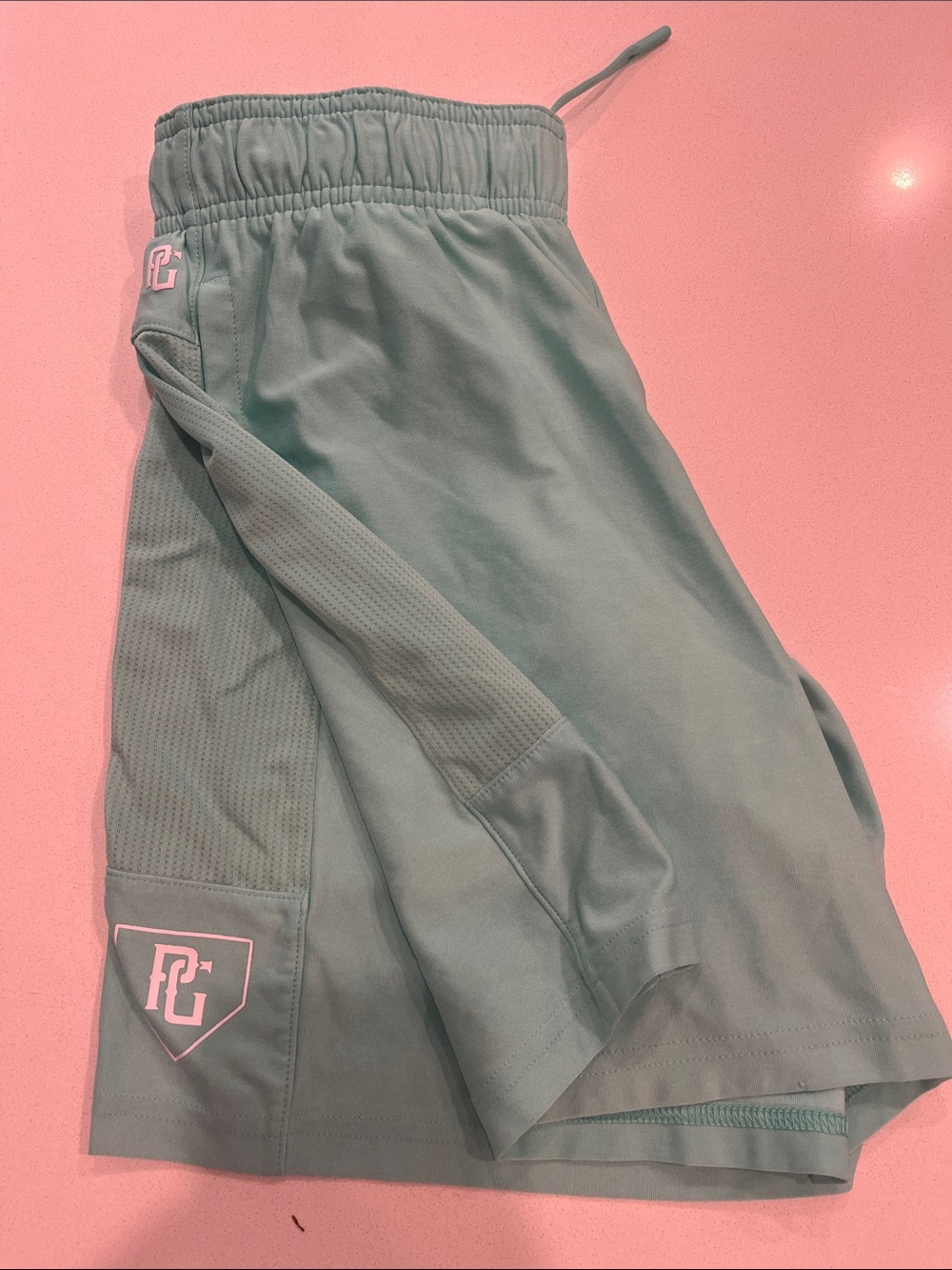 Light Green/Blue Kid’s Athletic Shorts - Perfect Game